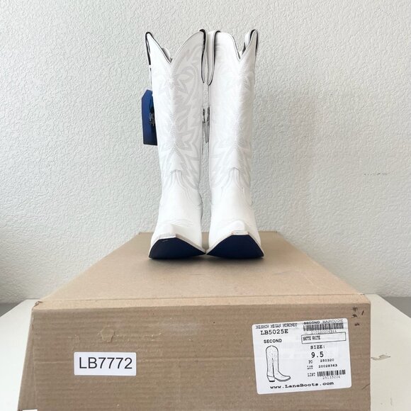Lane MEGAN MORONEY Smokeshow Cowboy Boots Womens 9.5 White Western Tall Snip Toe - Picture 12 of 13